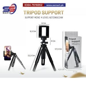 Mini Tripod Support Stand 360 Degree Rotation for DSLR and Smartphones – Foldable Shockproof Lightweight
