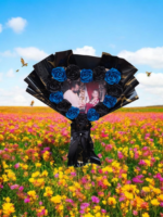 Photo Frame Bouquet of Artificial Flowers